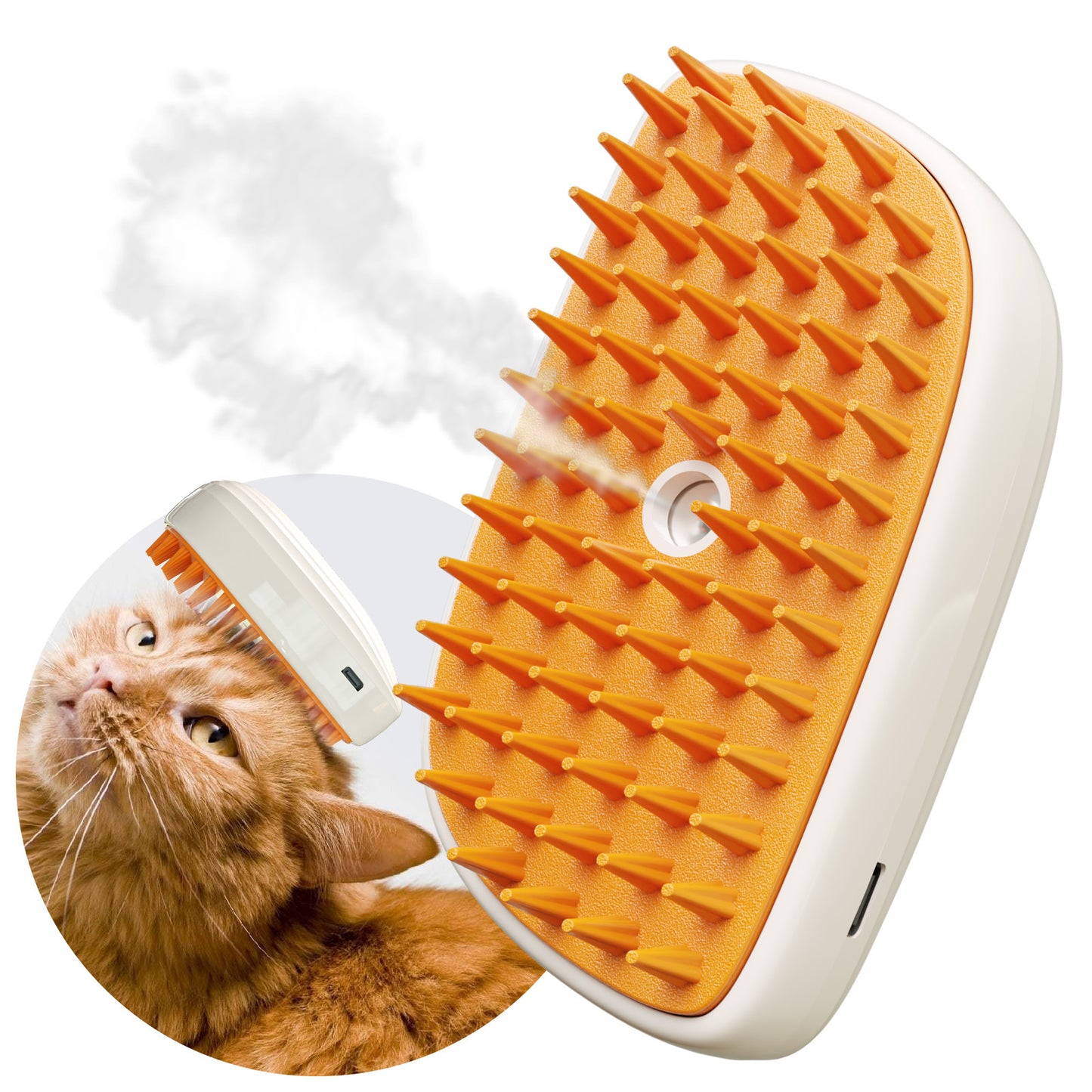 4-in-1 Cat Steam Grooming Brush | Anti-Static & Hair Removal Tool
