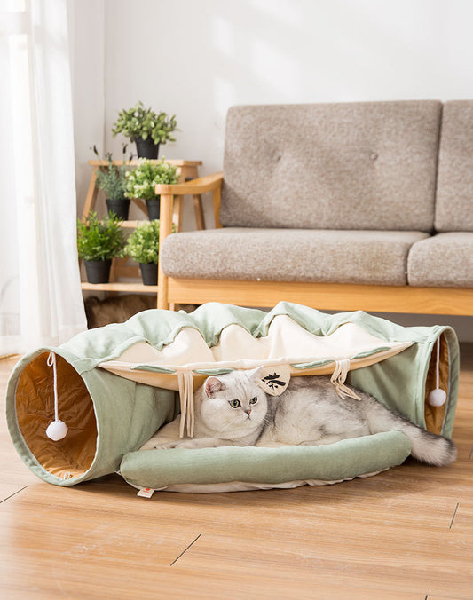 Foldable Cat Tunnel Toy | Soft, Washable & Space-Saving Design