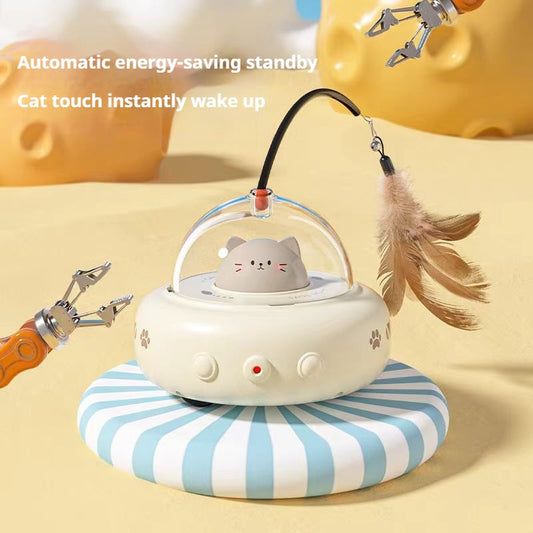 Interactive Automatic Cat Toy – Motion-Activated Feather Teaser, USB Rechargeable
