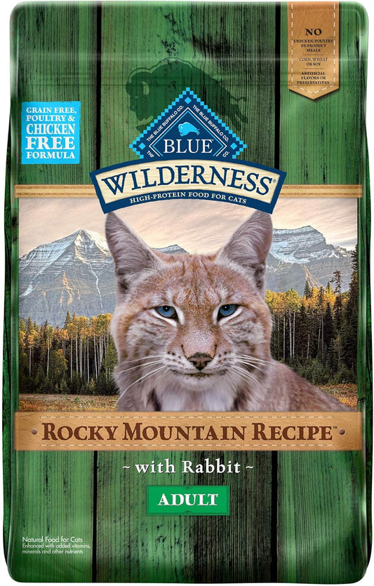 Wilderness Rocky Mountain Recipe High Protein, Natural Adult Dry Cat Food, Rabbit 10-Lb